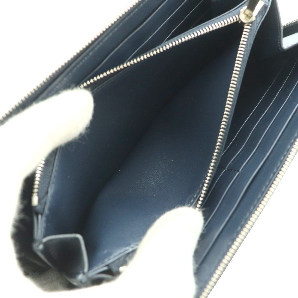 Celine Large Zipped Wallet Leather Navy Blue SS — view 6