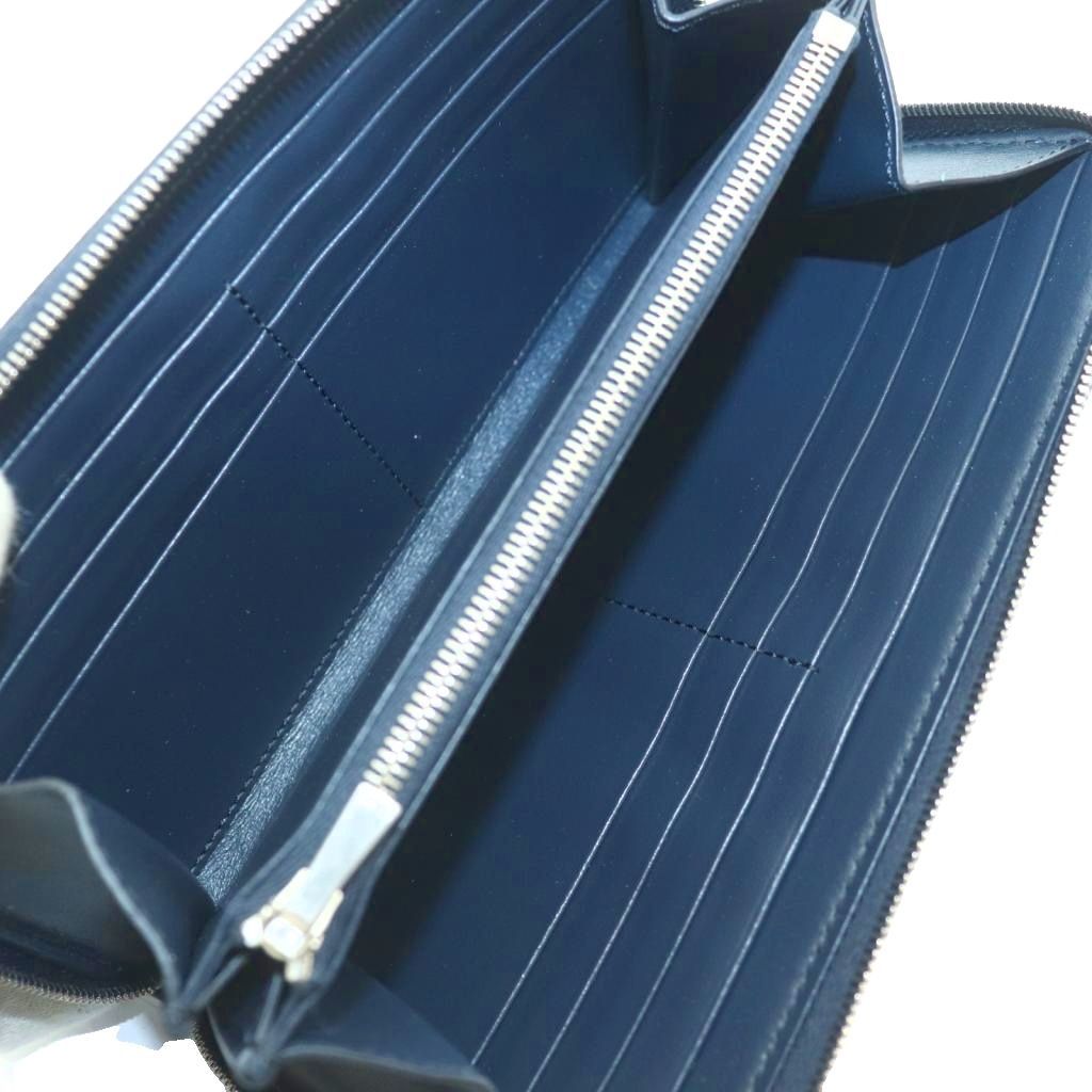Celine Large Zipped Wallet Leather Navy Blue SS — view 5