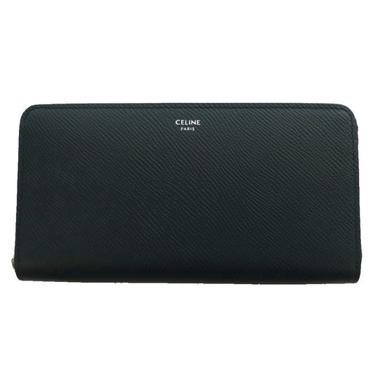 Celine Large Zipped Wallet Leather Navy Blue SS