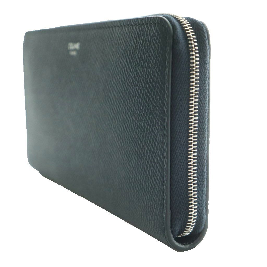 Celine Large Zipped Wallet Leather Navy Blue SS — view 3