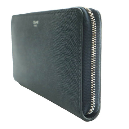 Celine Large Zipped Wallet Leather Navy Blue SS — view 3