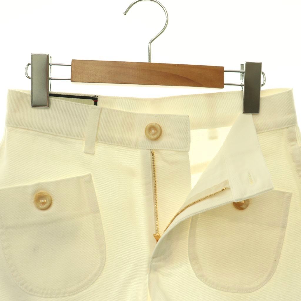 Gucci GG Apple White Denim Shorts Zipper Fly Cotton 20 — view 4