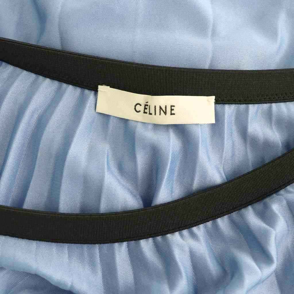 Celine Phoebe Philo Era Triacetate Pleated Skirt Long 36 Blue — view 6
