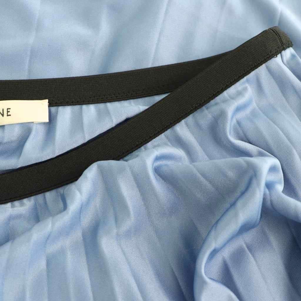 Celine Phoebe Philo Era Triacetate Pleated Skirt Long 36 Blue — view 4