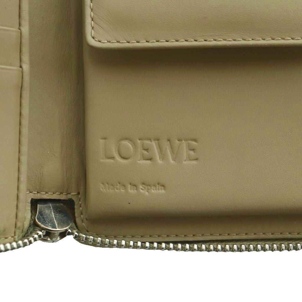 Loewe Anagram Puzzle Compact Zip Wallet Bifold Leather Multicolor Mocha White SS — view 8