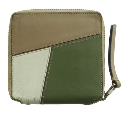 Loewe Anagram Puzzle Compact Zip Wallet Bifold Leather Multicolor Mocha White SS — view 2