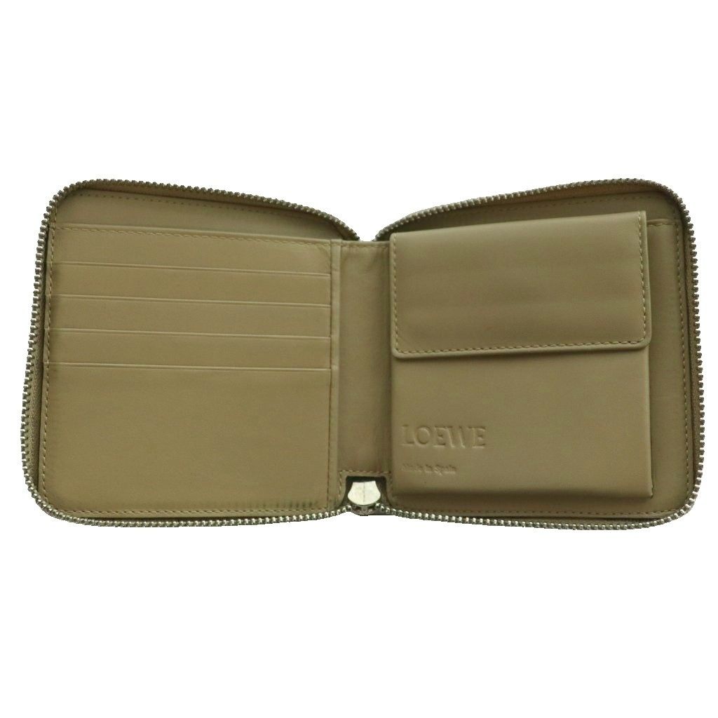 Loewe Anagram Puzzle Compact Zip Wallet Bifold Leather Multicolor Mocha White SS — view 5