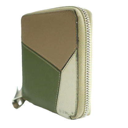 Loewe Anagram Puzzle Compact Zip Wallet Bifold Leather Multicolor Mocha White SS — view 3