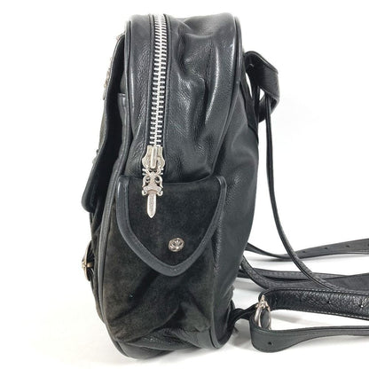 Chrome Hearts Backpack Gunslinger Logo Cross Leather Suede Black — view 6