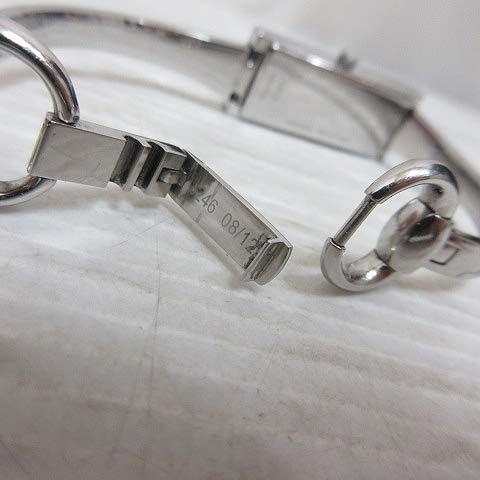 Gucci 127.5 GG Pattern Square Watch Quartz Bangle Silver Color Brown Dial — view 8