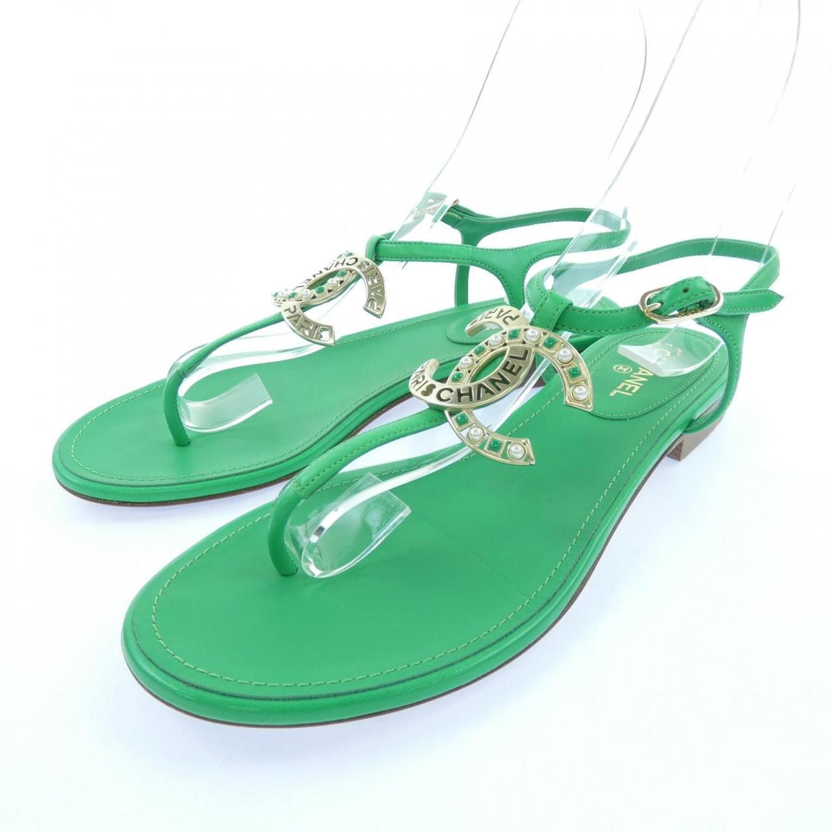 Chanel Sandals Green — view 3