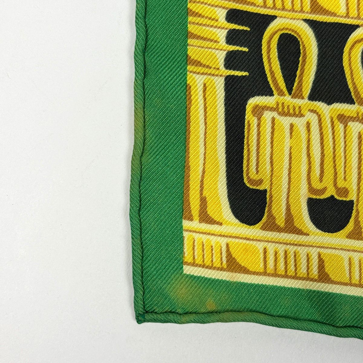 Hermes Carre 90 Tutankhamun Egypt Scarf Silk Green Multicolor — view 4