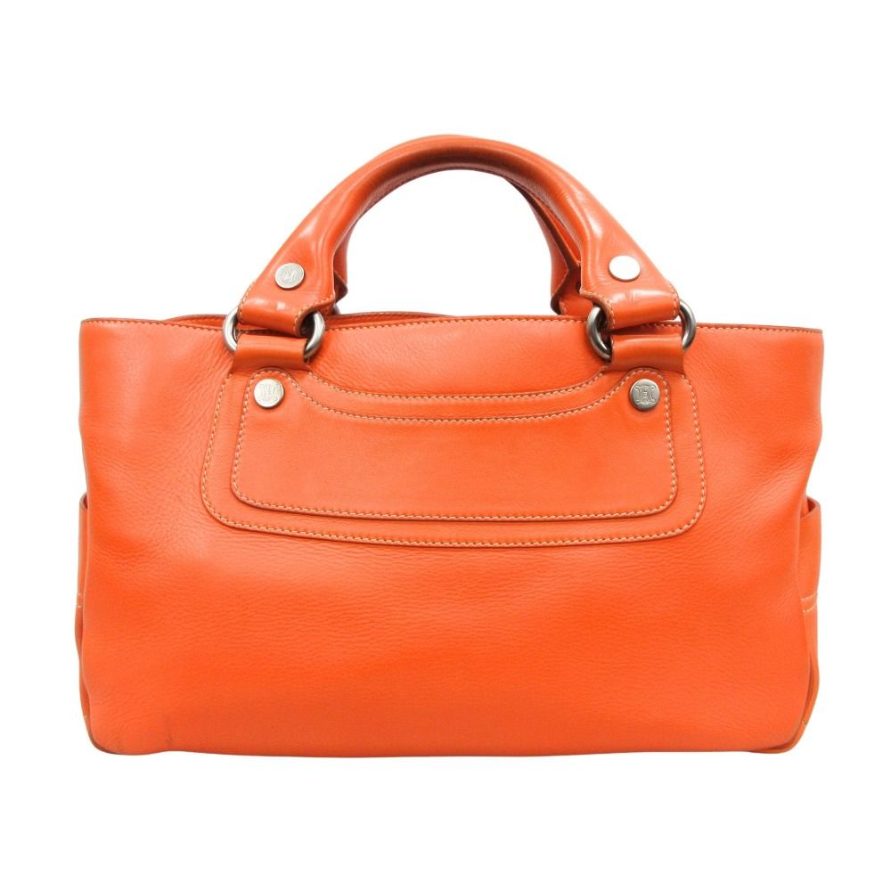 Celine Boogie Hand Tote Bag Leather Log Macadam Vintage Orange — view 2