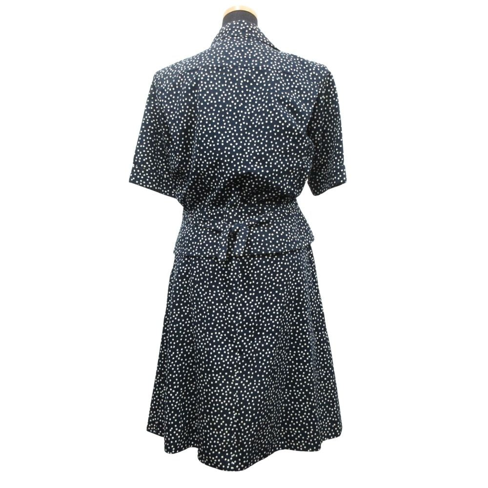 Saint Laurent Jacket & Skirt Set Short Sleeve Vintage M Navy White — view 3