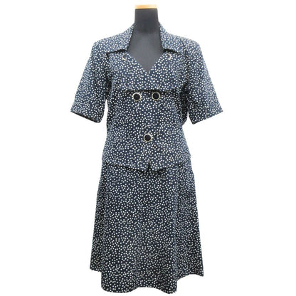 Saint Laurent Jacket & Skirt Set Short Sleeve Vintage M Navy White