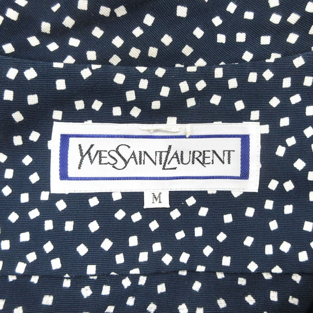 Saint Laurent Jacket & Skirt Set Short Sleeve Vintage M Navy White — view 6
