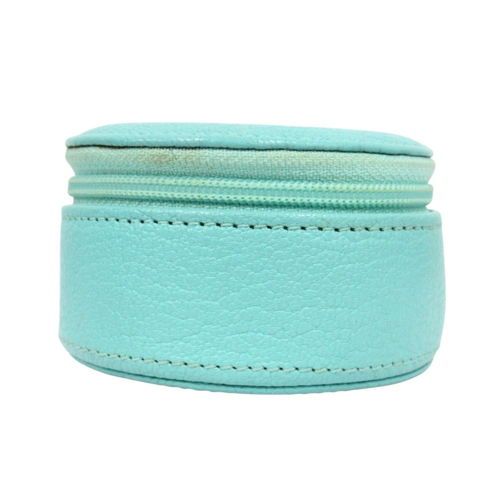 Tiffany & Co Leather Case Box Round Blue Shoulder Bag — view 2