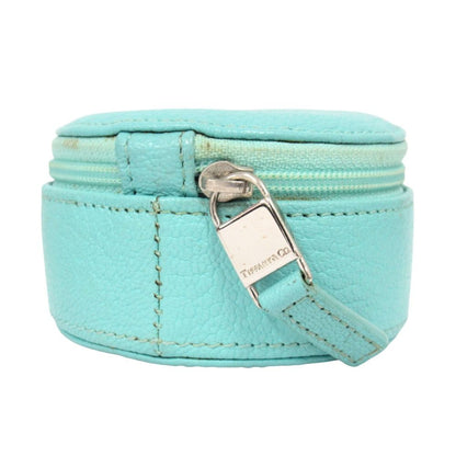 Tiffany & Co Leather Case Box Round Blue Shoulder Bag — view 3