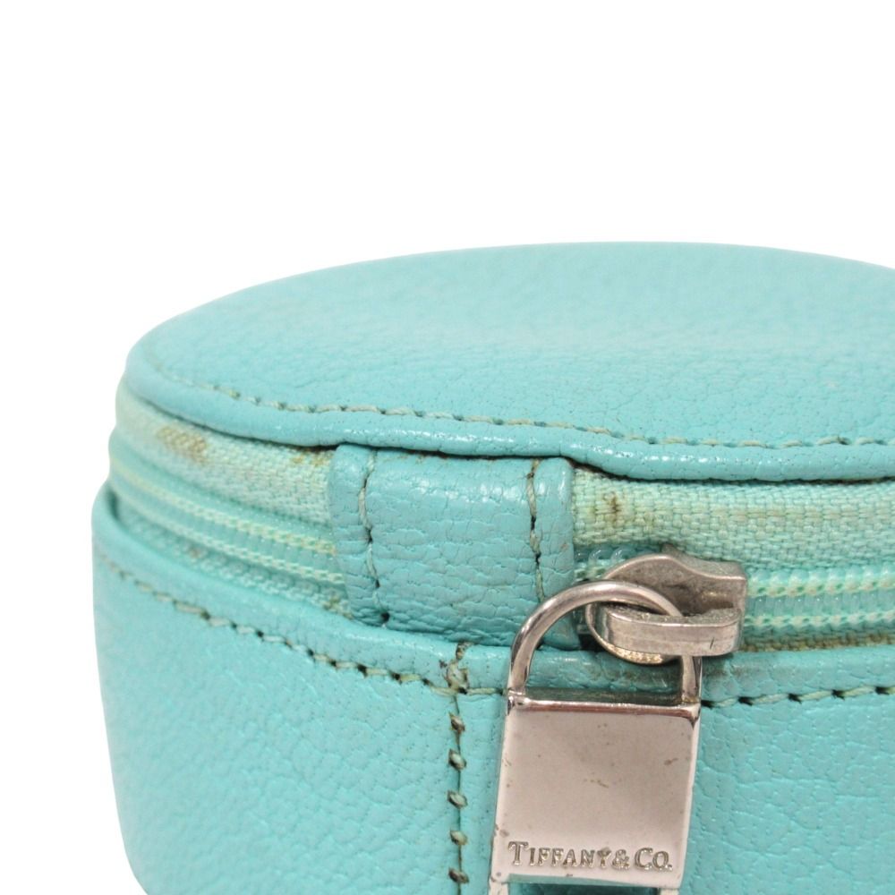 Tiffany & Co Leather Case Box Round Blue Shoulder Bag — view 8