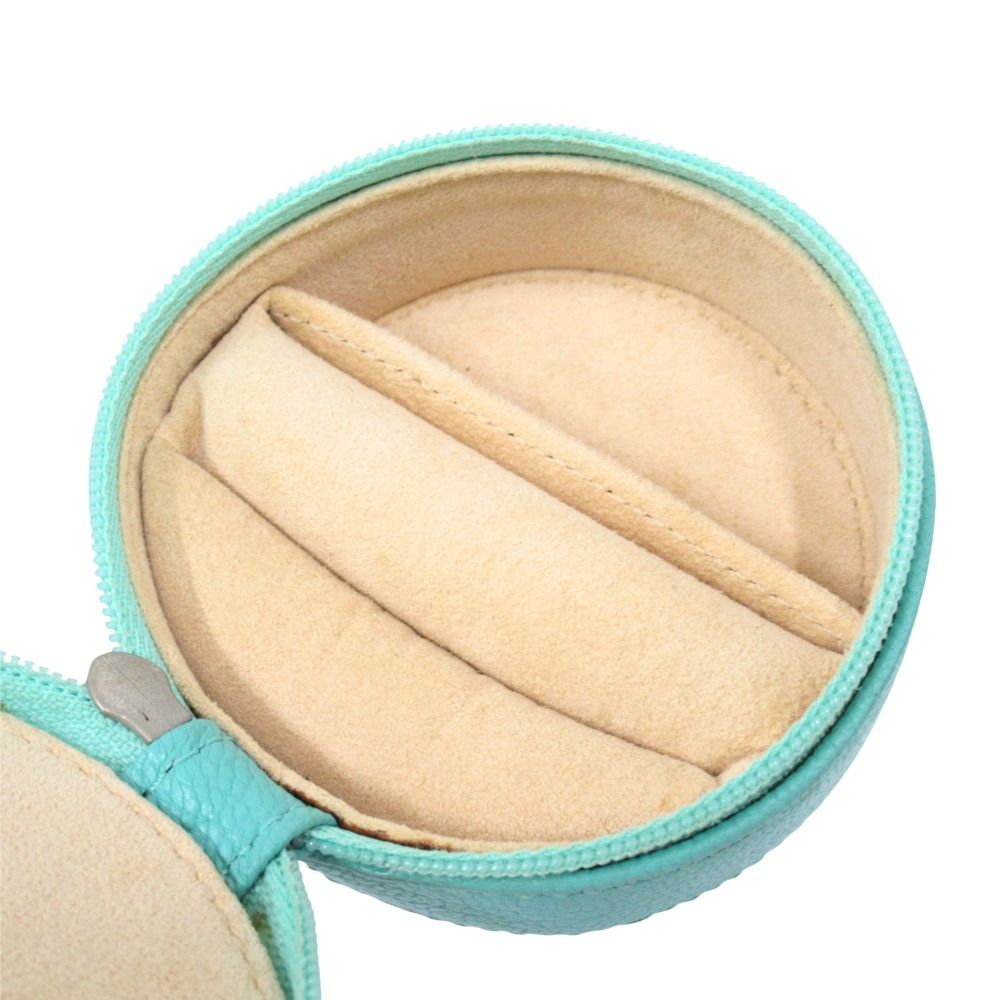 Tiffany & Co Leather Case Box Round Blue Shoulder Bag — view 7
