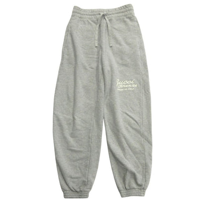 Gucci Firenze Sweat Joggers Pants Logo Embroidery Easy XXS Gray