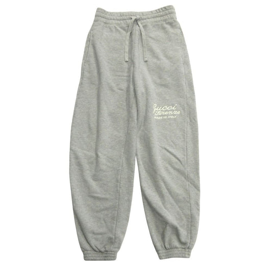Gucci Firenze Sweat Joggers Pants Logo Embroidery Easy XXS Gray