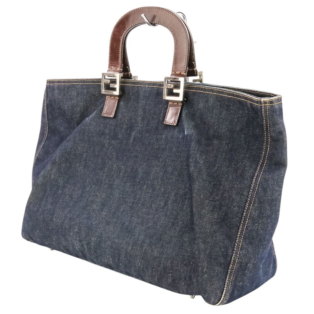 Fendi Vintage Denim Tote Bag 008 Indigo — view 5