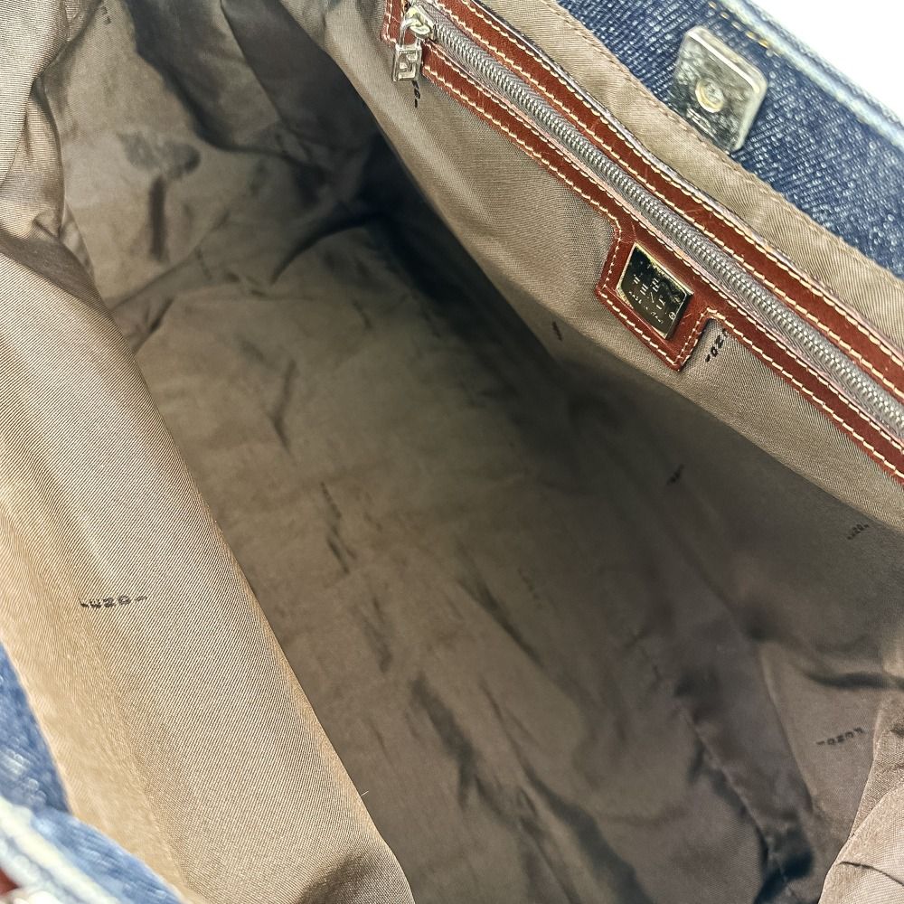 Fendi Vintage Denim Tote Bag 008 Indigo — view 8