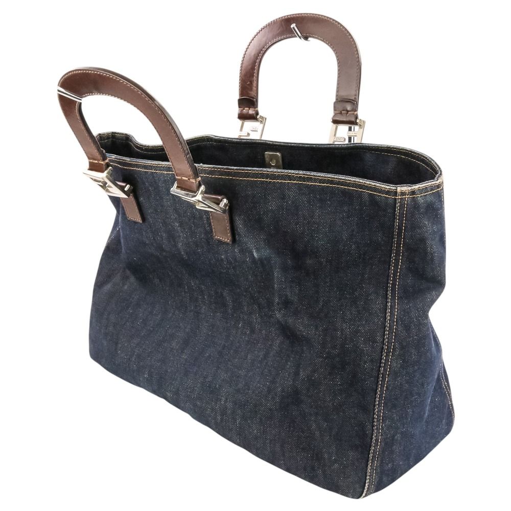 Fendi Vintage Denim Tote Bag 008 Indigo — view 6