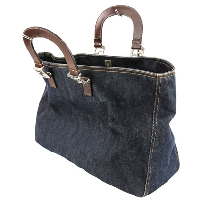 Fendi Vintage Denim Tote Bag 008 Indigo — view 6