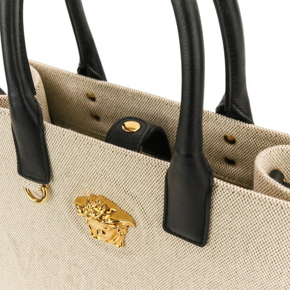 Versace la Medusa Canvas 2-Way Tote Bag Kinari Black — view 7