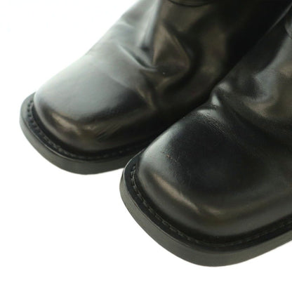Bottega Veneta Long Boots Square Toe Low Heels Leather One Color Black BB 36 — view 4