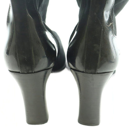Gucci Long Boots Square Toe Chunky Heel Suede Contrast One Color Black BB 36.5 — view 8