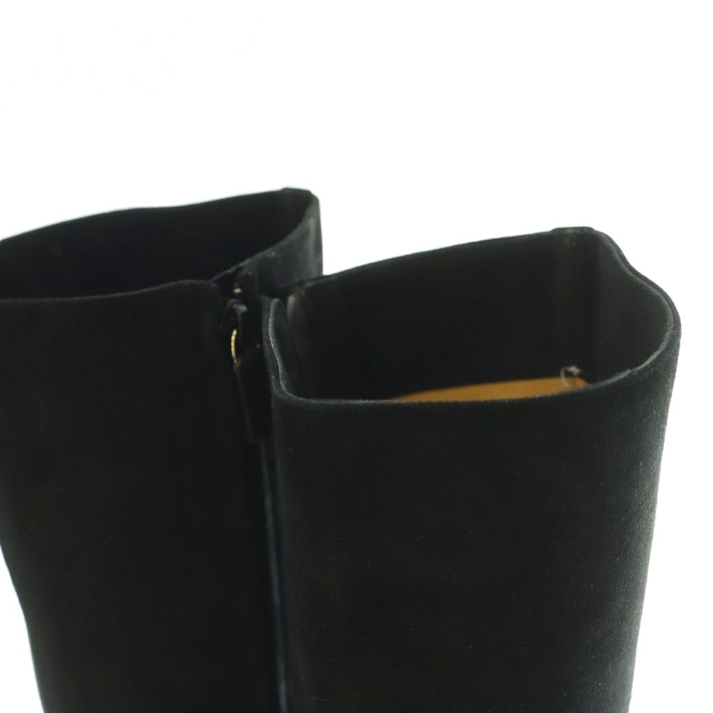 Gucci Long Boots Square Toe Chunky Heel Suede Contrast One Color Black BB 36.5 — view 5