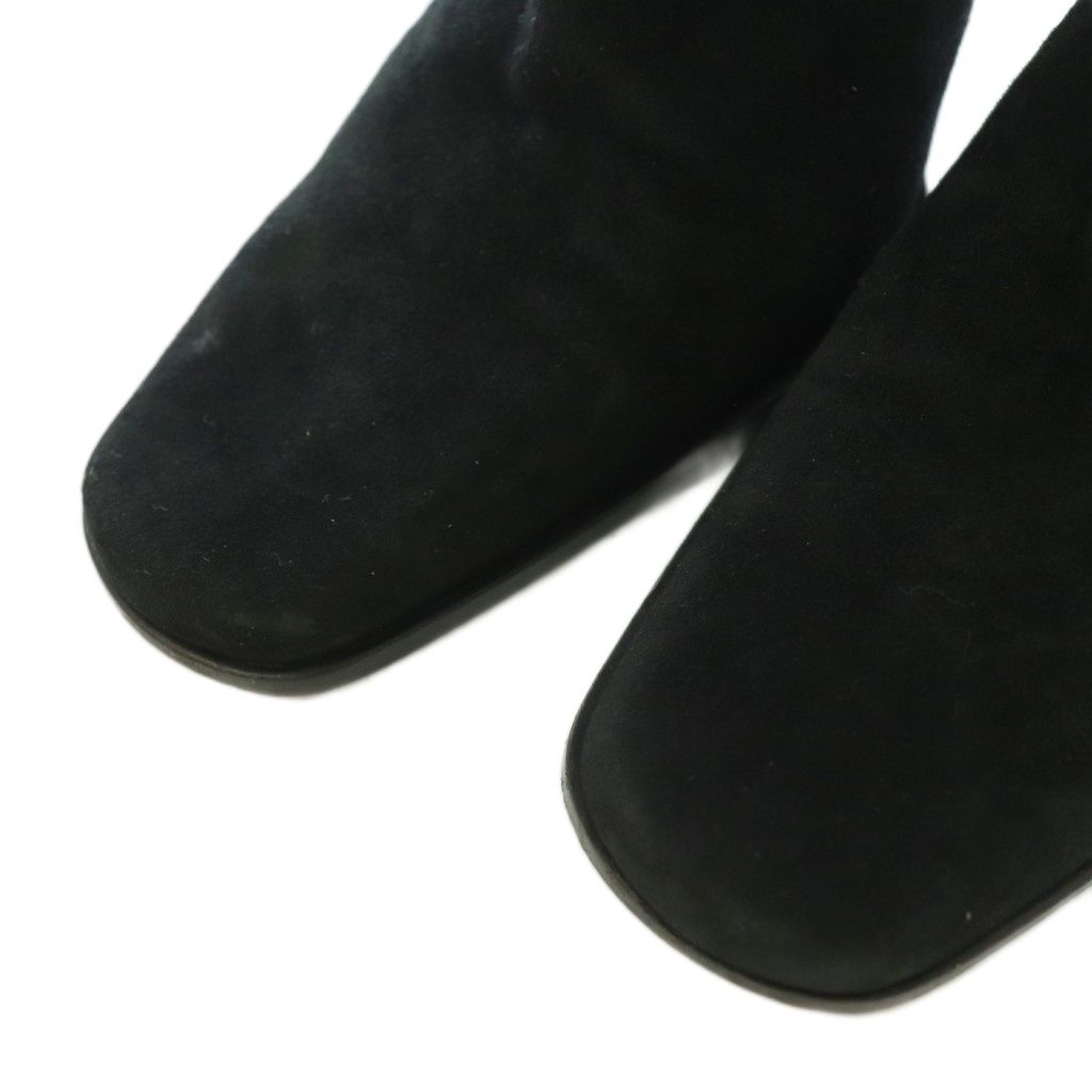 Gucci Long Boots Square Toe Chunky Heel Suede Contrast One Color Black BB 36.5 — view 4