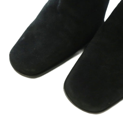 Gucci Long Boots Square Toe Chunky Heel Suede Contrast One Color Black BB 36.5 — view 4