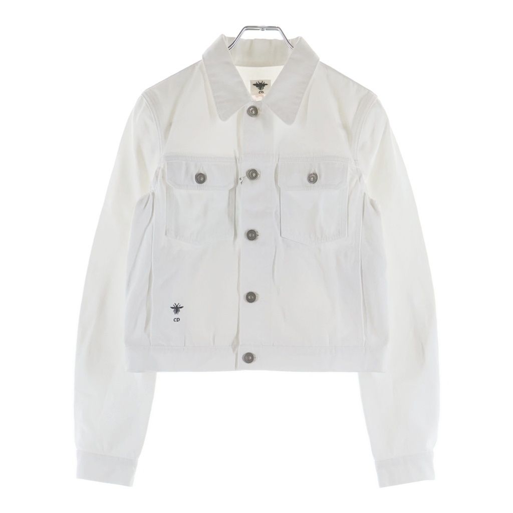 Dior Niki de Saint Phalle Cropped Jacket Ecru de Denim White — view 2