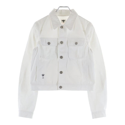 Dior Niki de Saint Phalle Cropped Jacket Ecru de Denim White — view 2