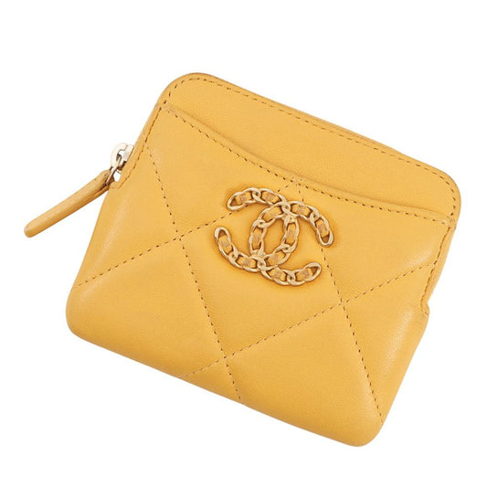 Chanel Coin Case CC Logo 19 Zip Purse Lambskin