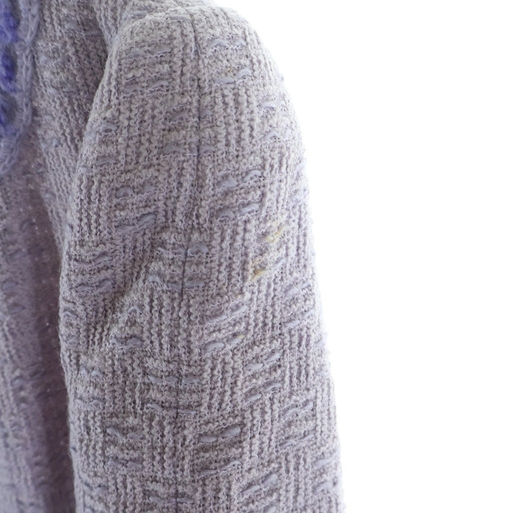 Chanel Vintage Lavender CC Logo Button Tweed Set Jacket Ribbon Motif Flong — view 6