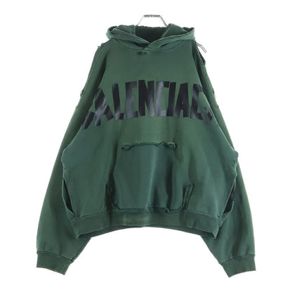 Balenciaga Tape Type Ripped Pocket Hoodie Green — view 2