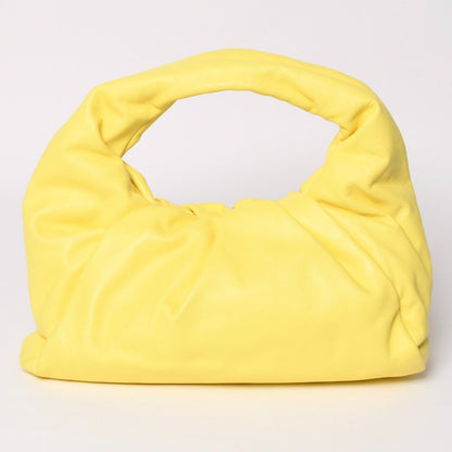 Bottega Veneta the Shoulder Pouch Handbag Lambskin Yellow Pleated — view 2