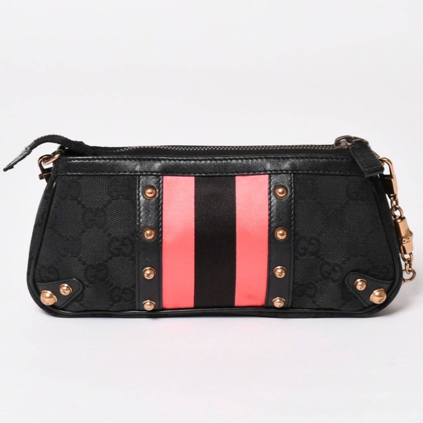 Gucci Sherry Line Chain Bag GG Canvas Black Gold — view 3