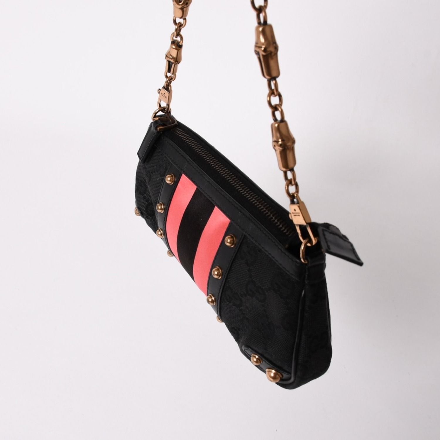 Gucci Sherry Line Chain Bag GG Canvas Black Gold — view 5