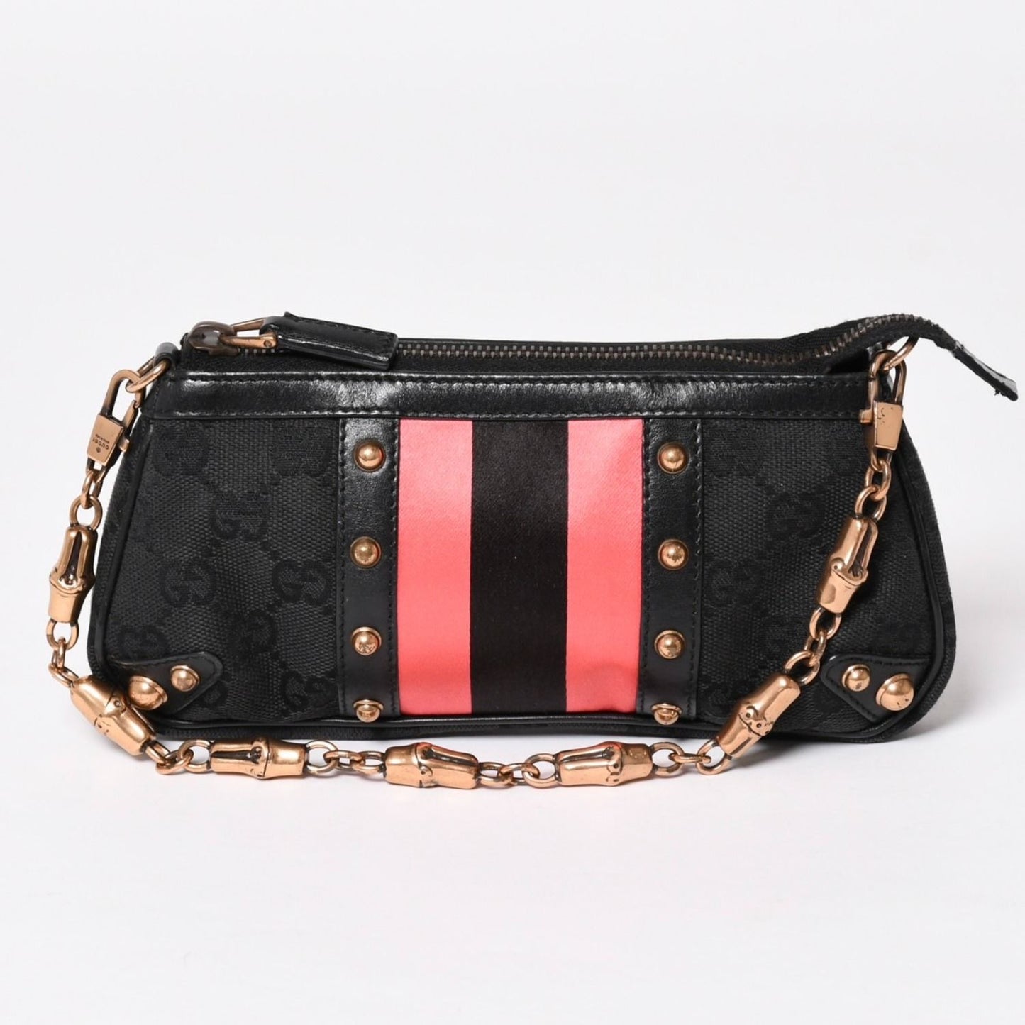 Gucci Sherry Line Chain Bag GG Canvas Black Gold — view 2