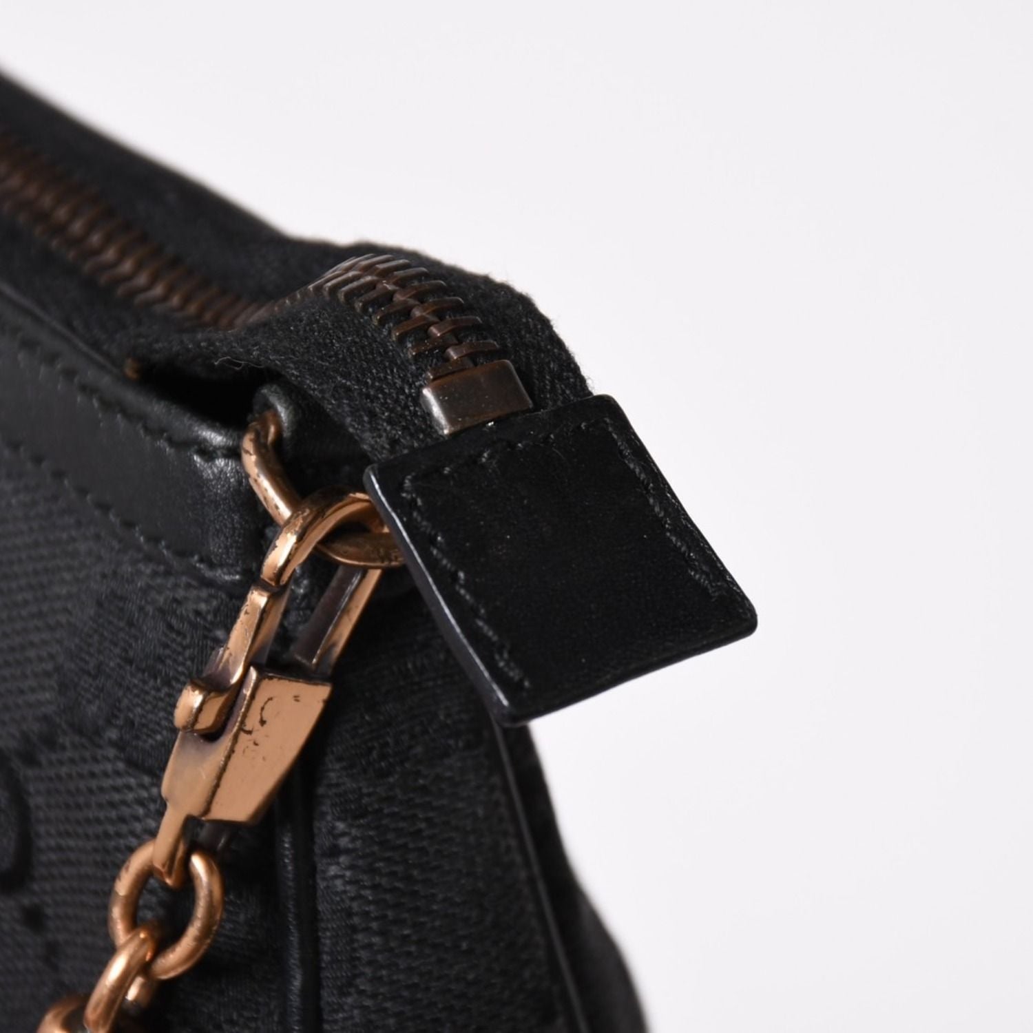 Gucci Sherry Line Chain Bag GG Canvas Black Gold — view 8