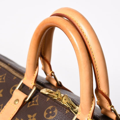 Louis Vuitton Monogram Keepall 45 Boston Bag Canvas Vachetta Leather Brown Gold — view 7