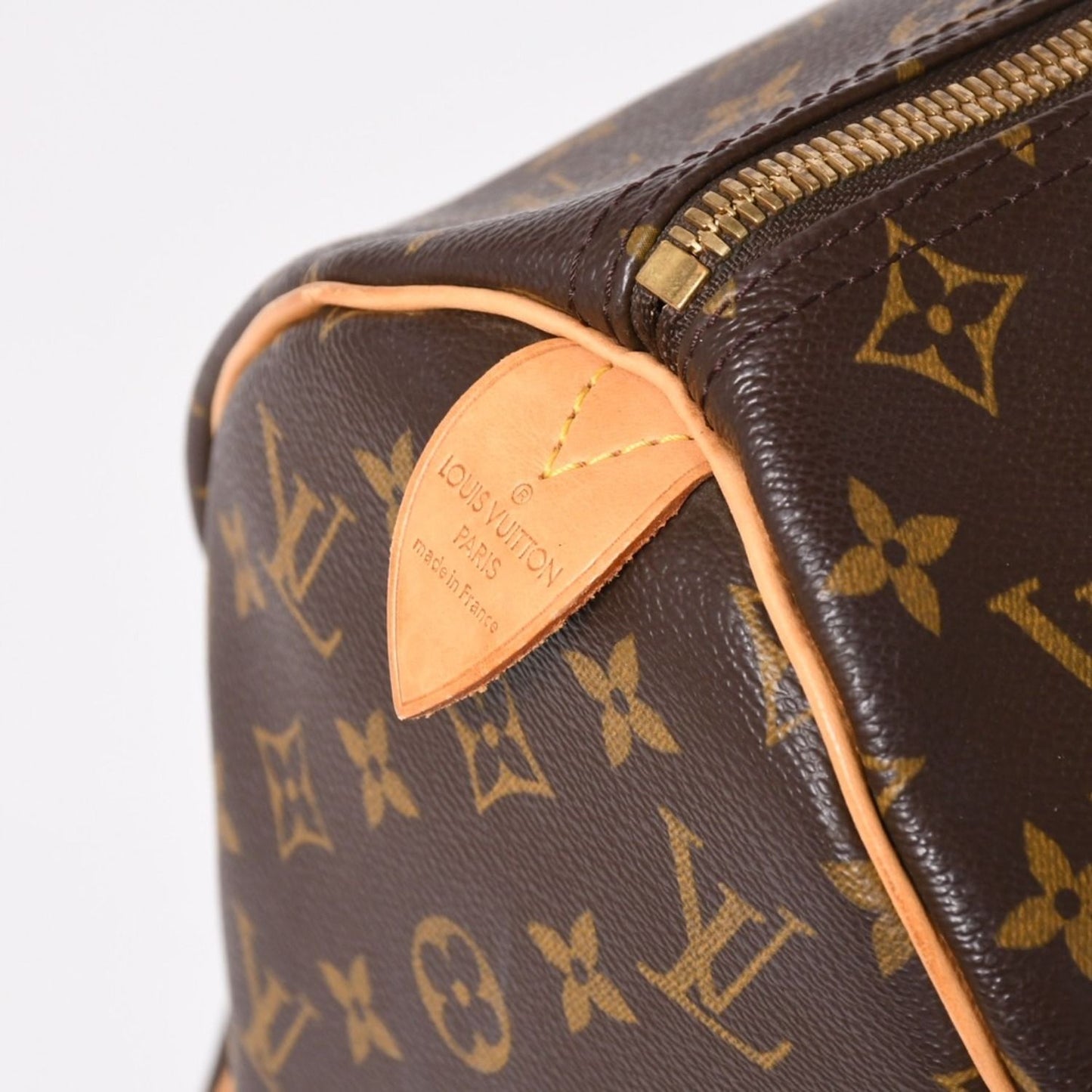 Louis Vuitton Monogram Keepall 45 Boston Bag Canvas Vachetta Leather Brown Gold — view 5