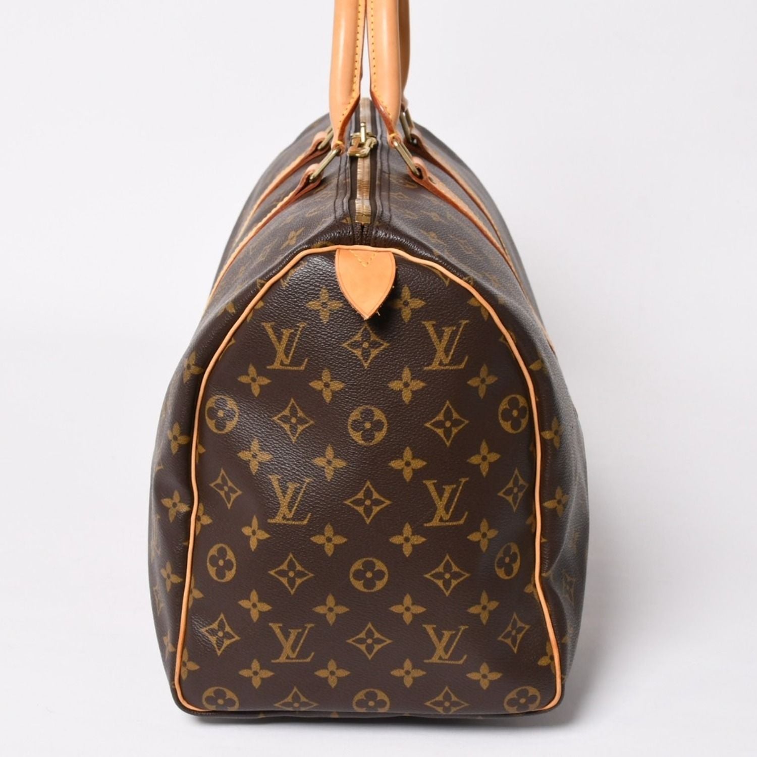 Louis Vuitton Monogram Keepall 45 Boston Bag Canvas Vachetta Leather Brown Gold — view 4