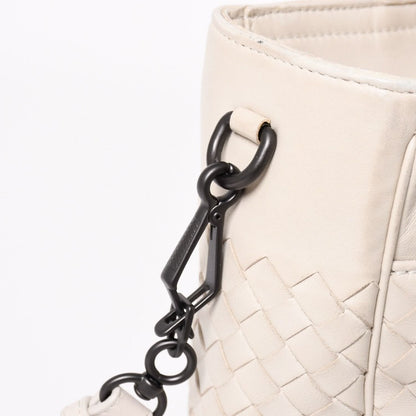 Bottega Veneta Intrecciato 2-Way Shoulder Bag Off White Black — view 5